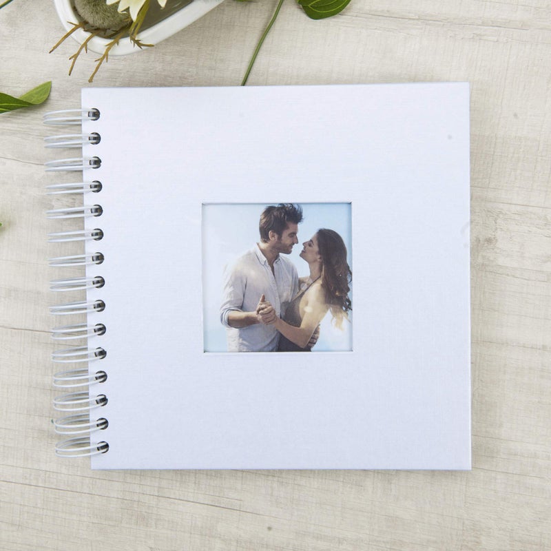 Gearchic 8 x 8 Inch Small DIY Scrapbook Photo Album with Window Design Cover 80 Pages Craft Paper Memory Book for Weeding Family Travel and Baby (White) - Image 2